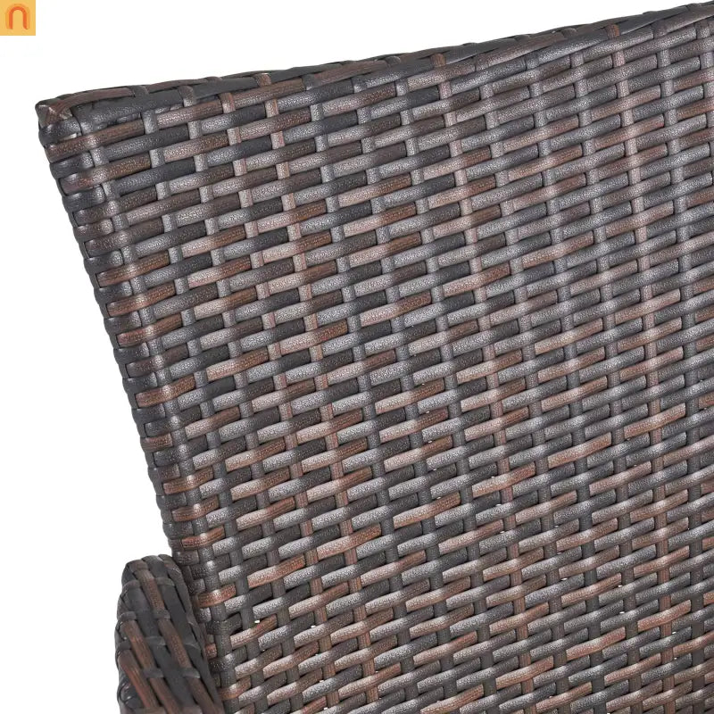 Outdoor Dining Chair PE Rattan Multibrown Modern Curved with Cushion