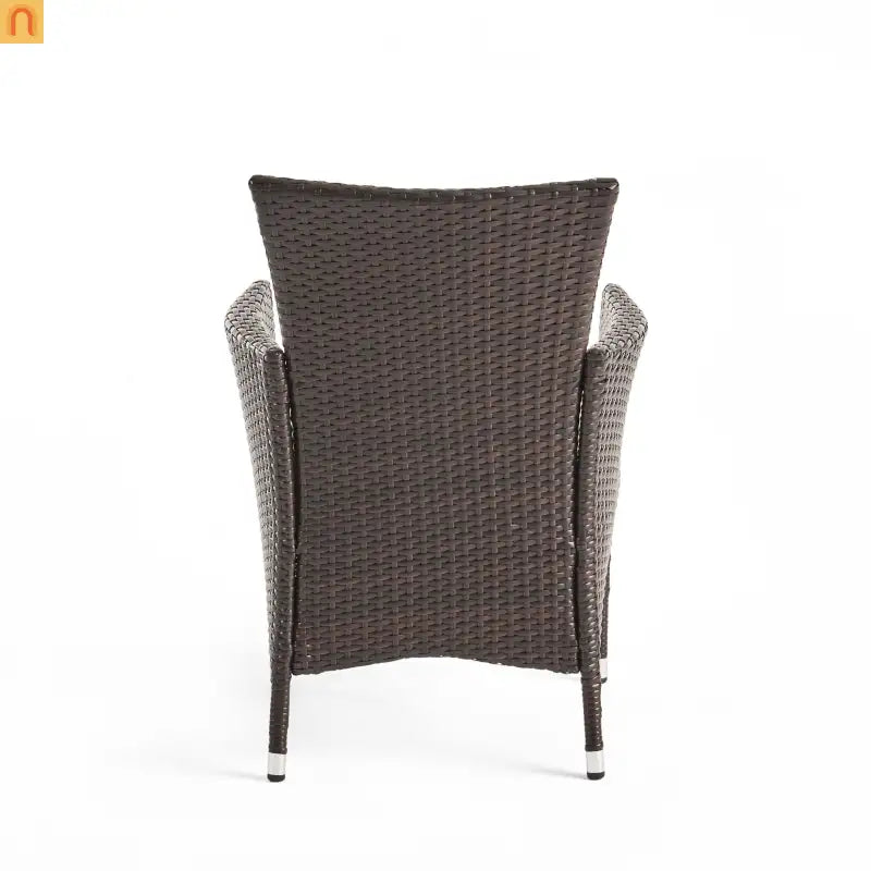 Outdoor Dining Chair PE Rattan Multibrown Modern Curved with Cushion