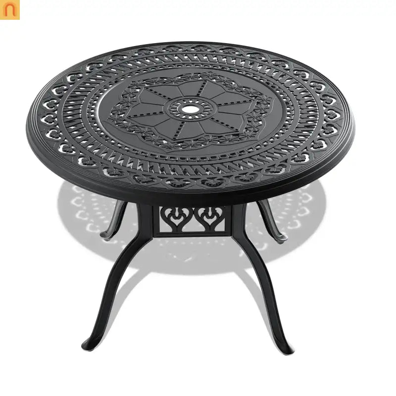 3 Piece Outdoor Dining Set 39" Cast Aluminum Table