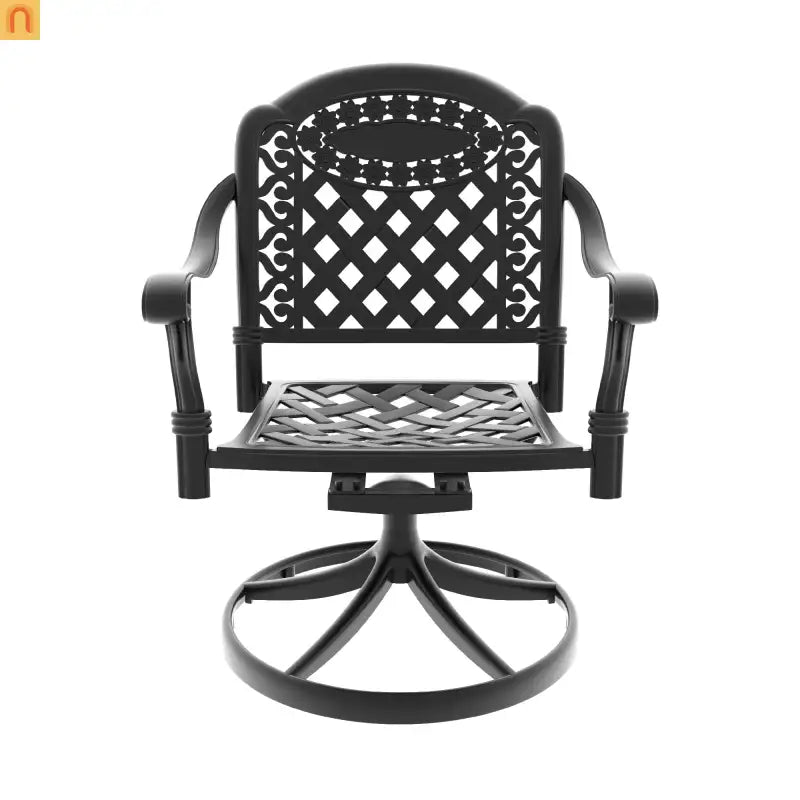 3 Piece Outdoor Dining Set 39" Cast Aluminum Table