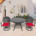3 Piece Outdoor Dining Set 39" Cast Aluminum Table