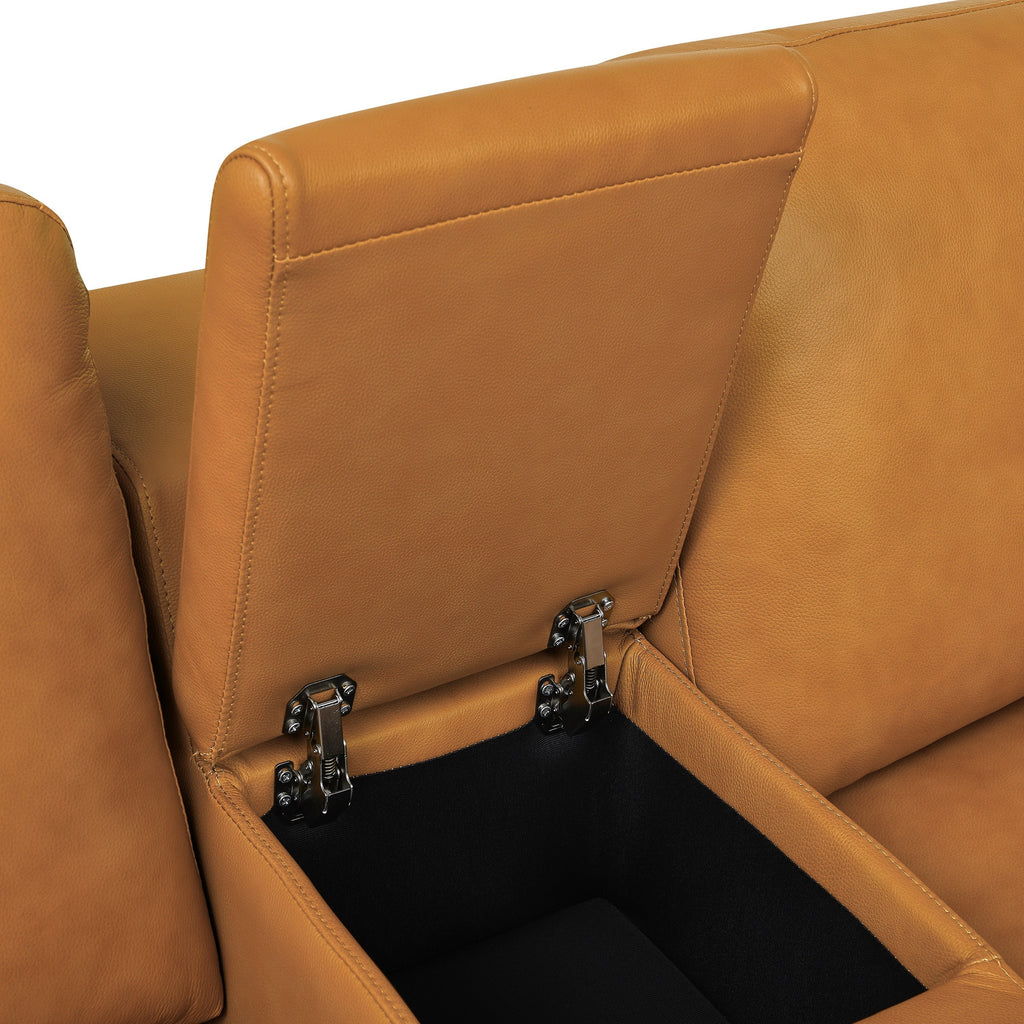 Sectional Sofa Modular Leather Match Ginger 6 Seat Reclining 131 In