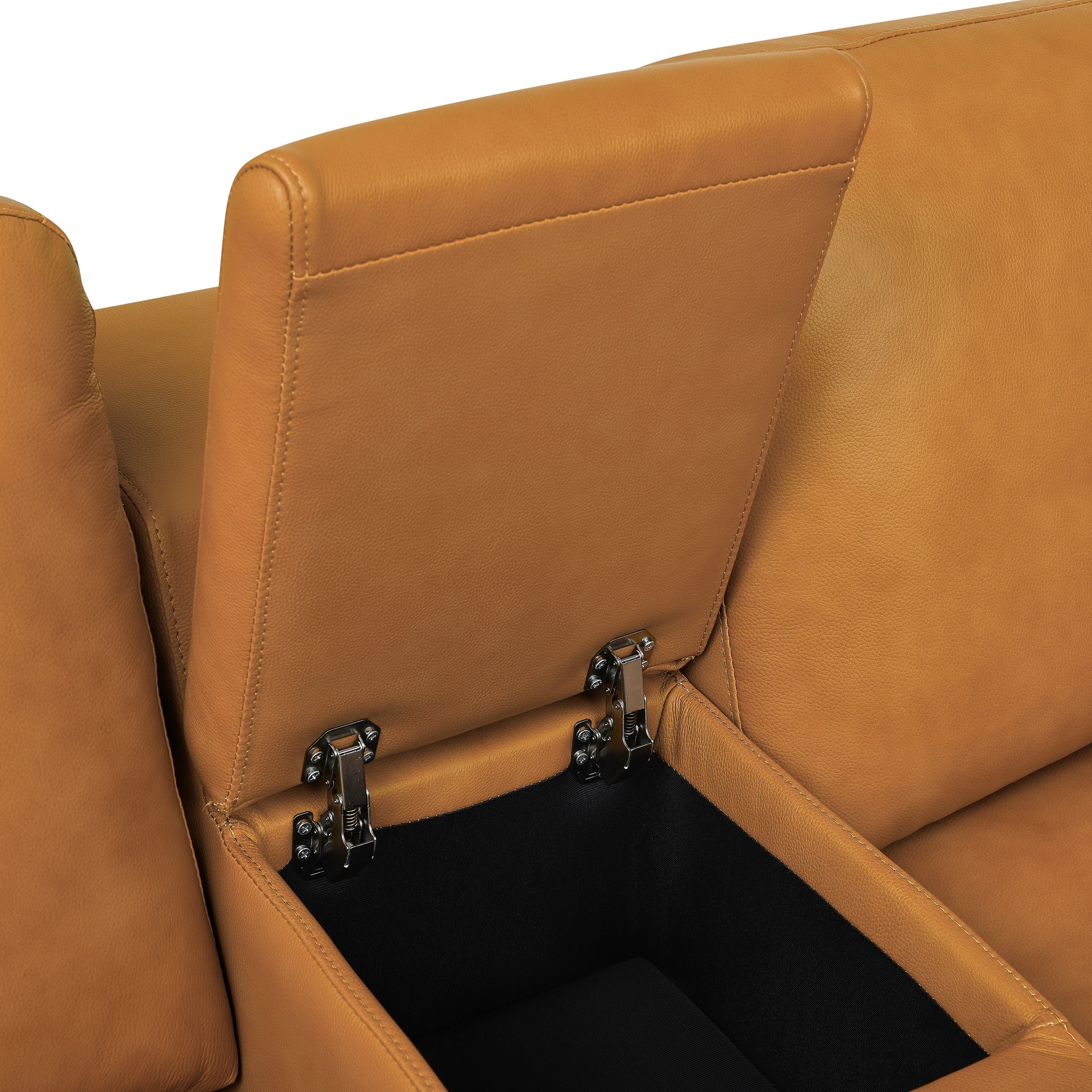 Sectional Sofa Modular Leather Match Ginger 8 Seat 2 Recliners 140 In