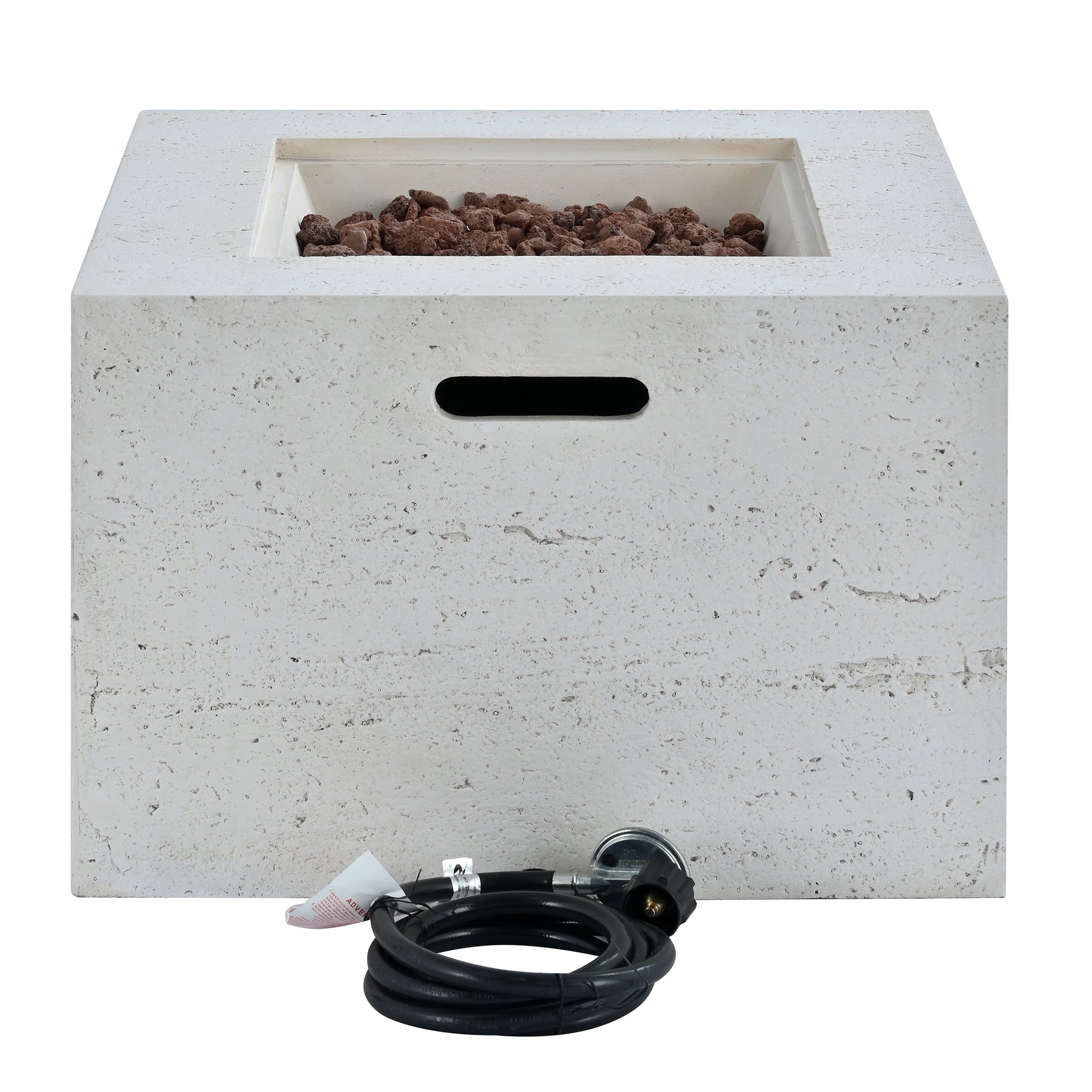 Propane Fire Pit Square MGO 40000 BTU 24" with Side Table Cover