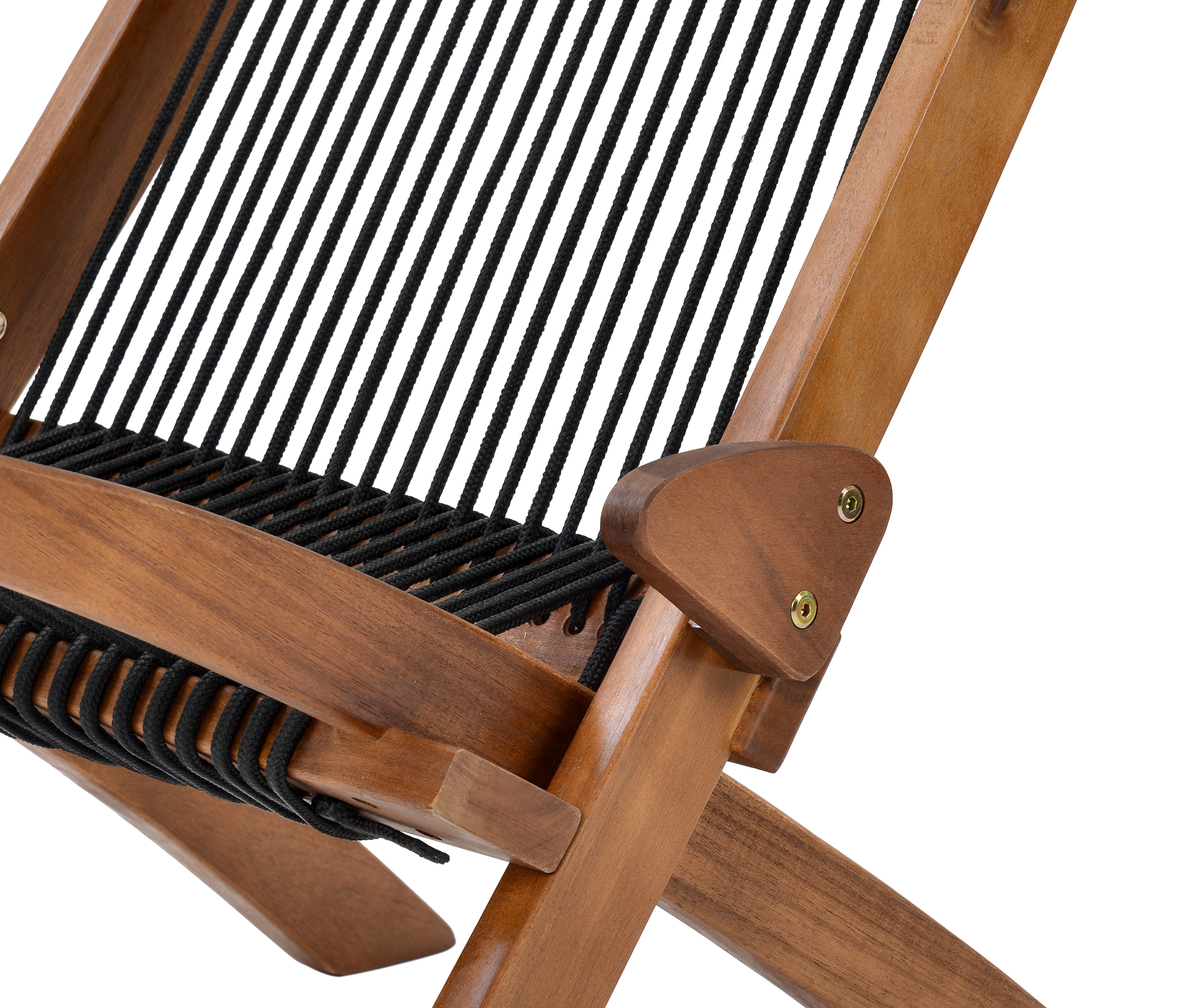 Accent Chair Folding Solid Wood Natural Rope Seat Indoor Outdoor Foldable