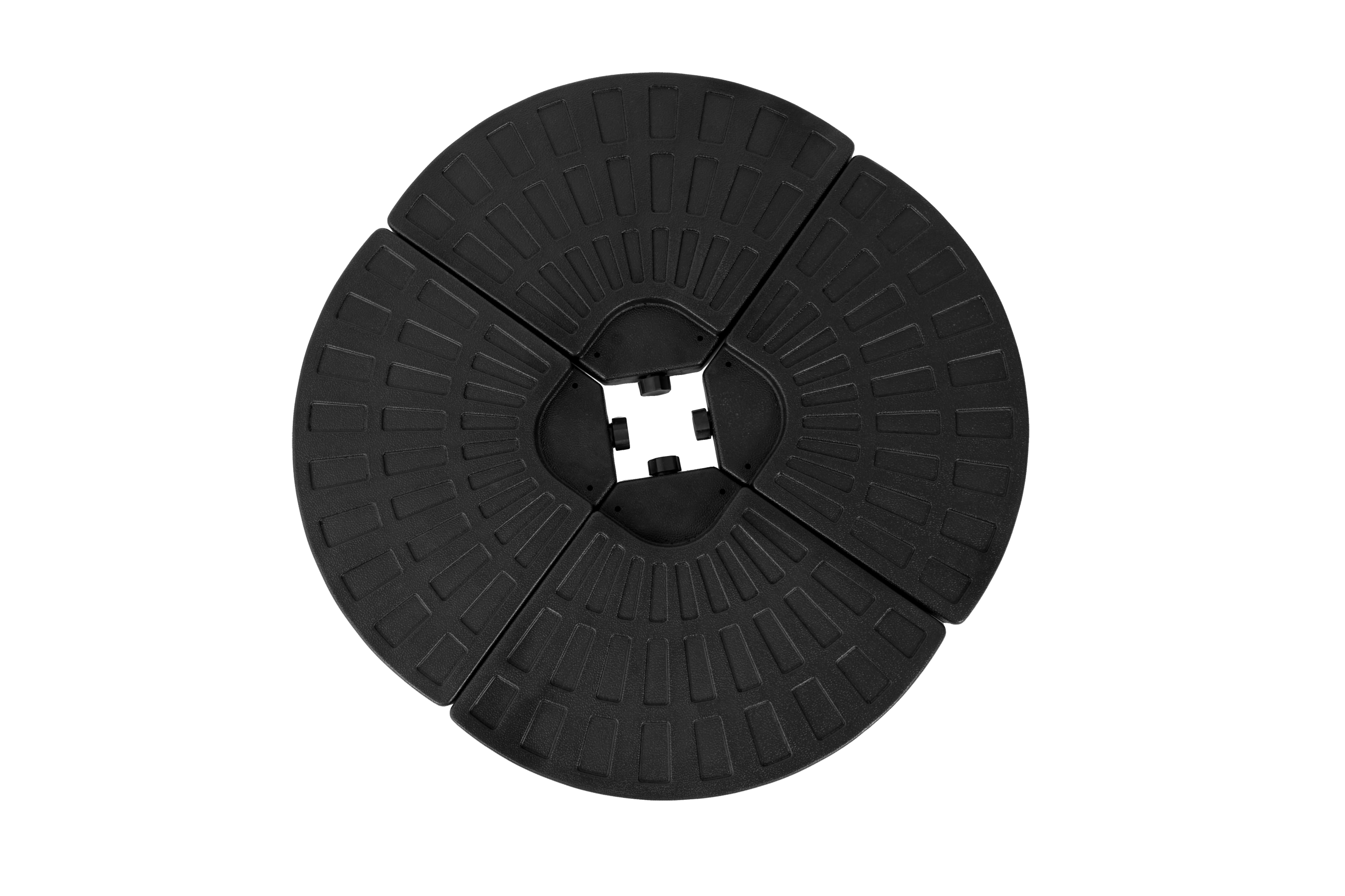 Patio Umbrella Base Fillable 4 Plate PE Black 42 LB Each Water Sand
