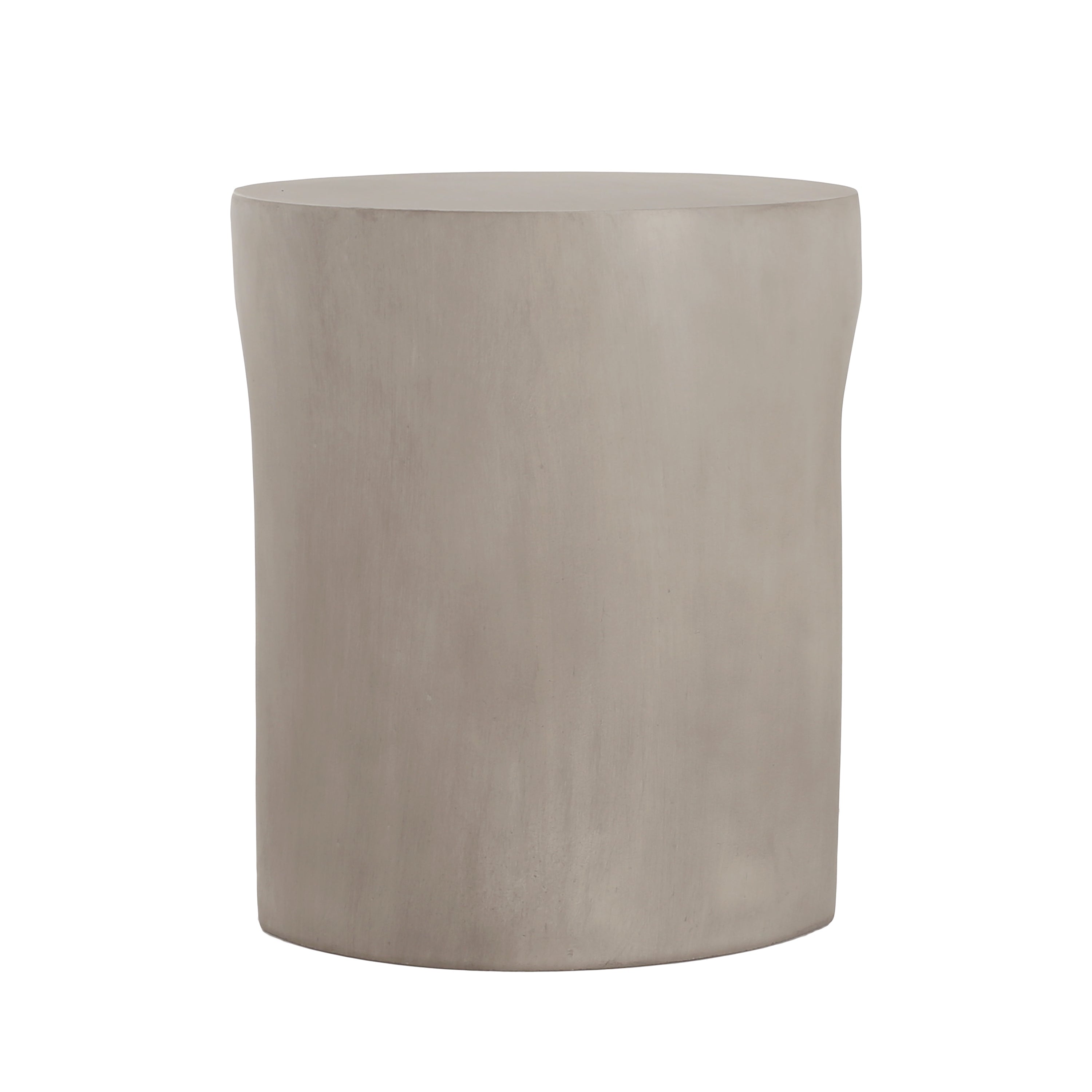 Outdoor Side Table Round Concrete Light Gray U-Shape Base 16in