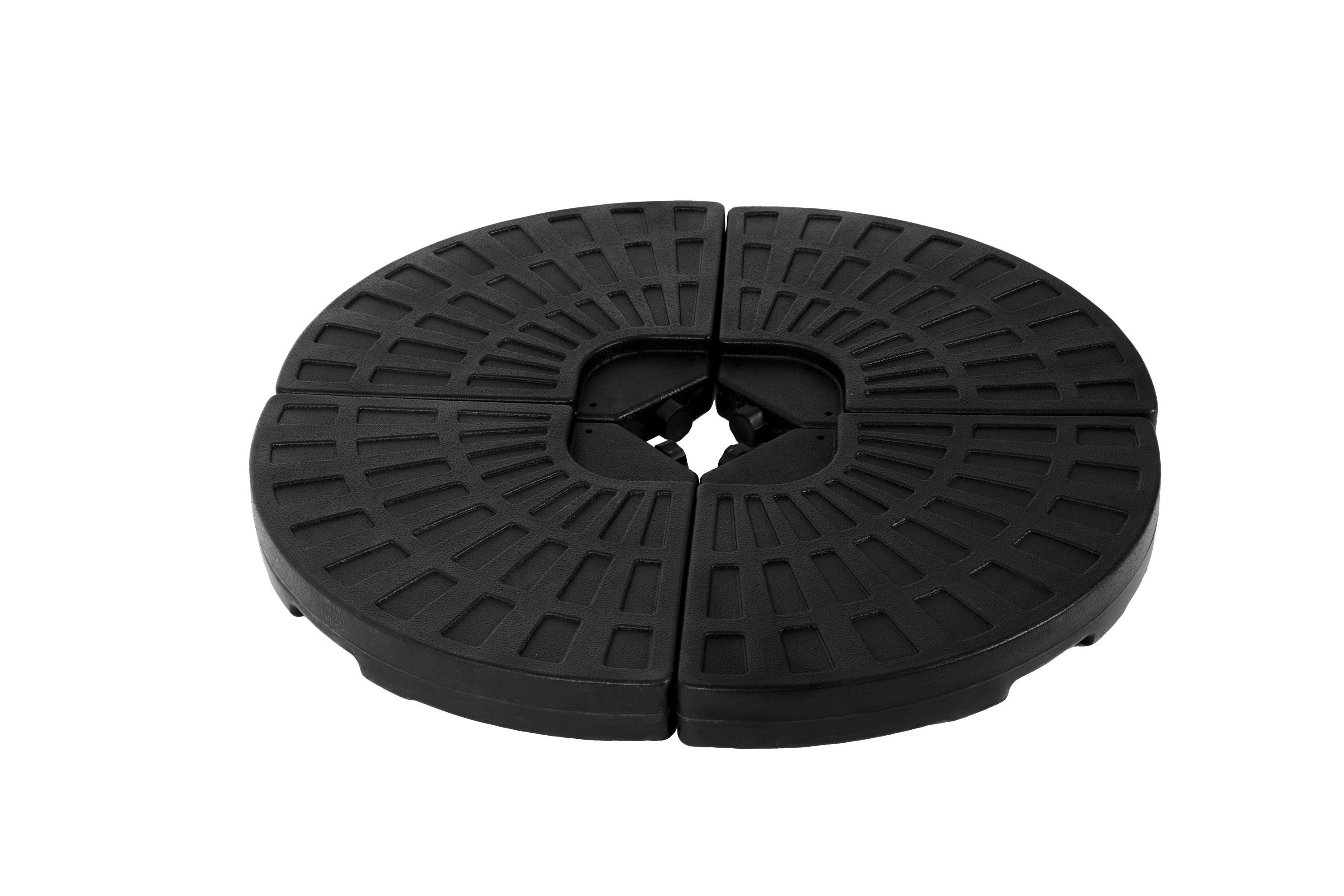 Patio Umbrella Base Fillable 4 Plate PE Black 42 LB Each Water Sand