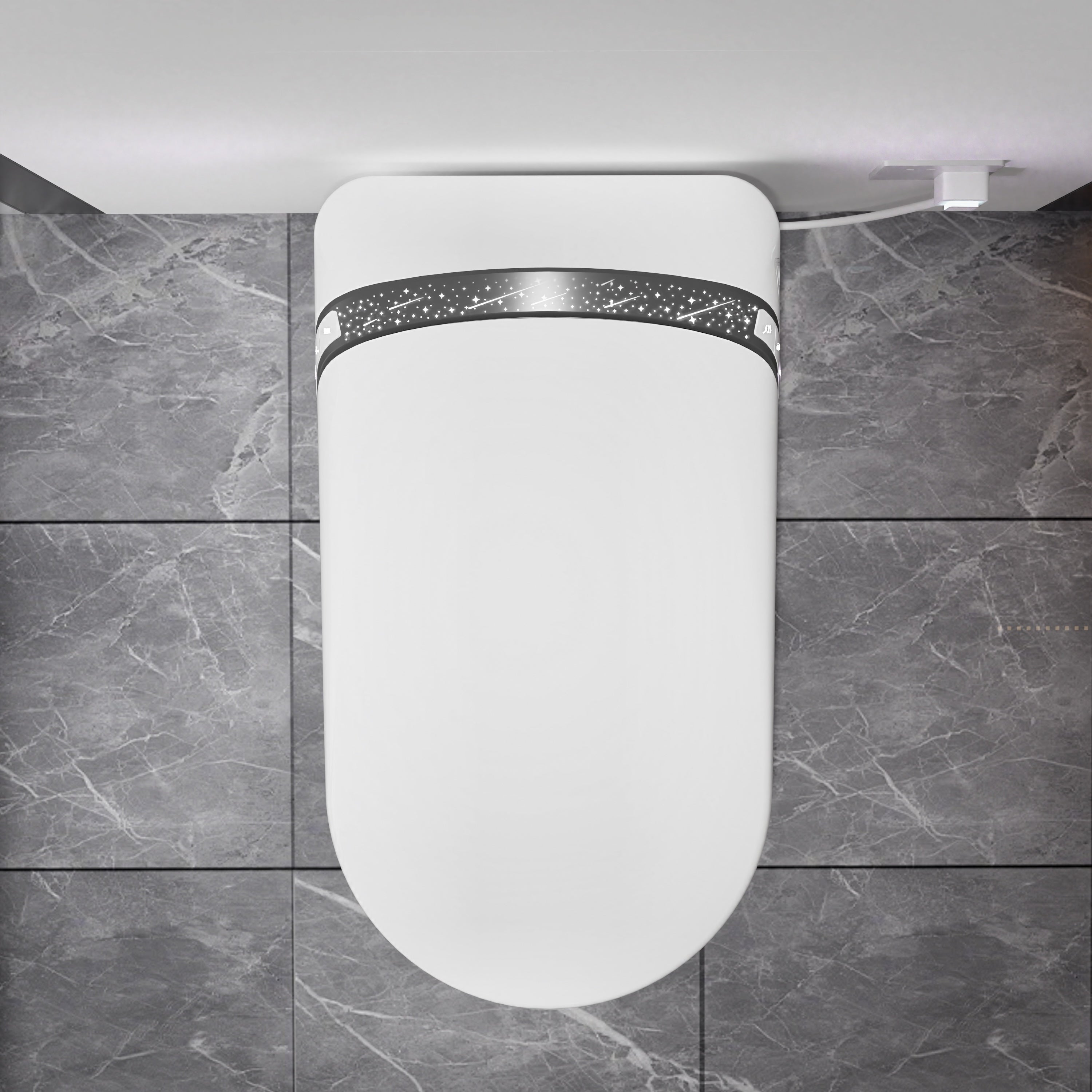 Elongated Smart Toilet with Bidet Built In, Tankless, Auto Open/Close, White