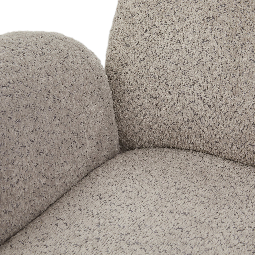 Accent Chair Swivel 360 Degree Fabric Gray Metal Frame 35x35x32 In