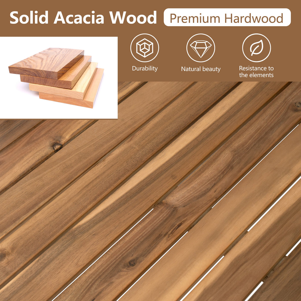 Outdoor Sectional Set Acacia Wood 4-Piece Teak