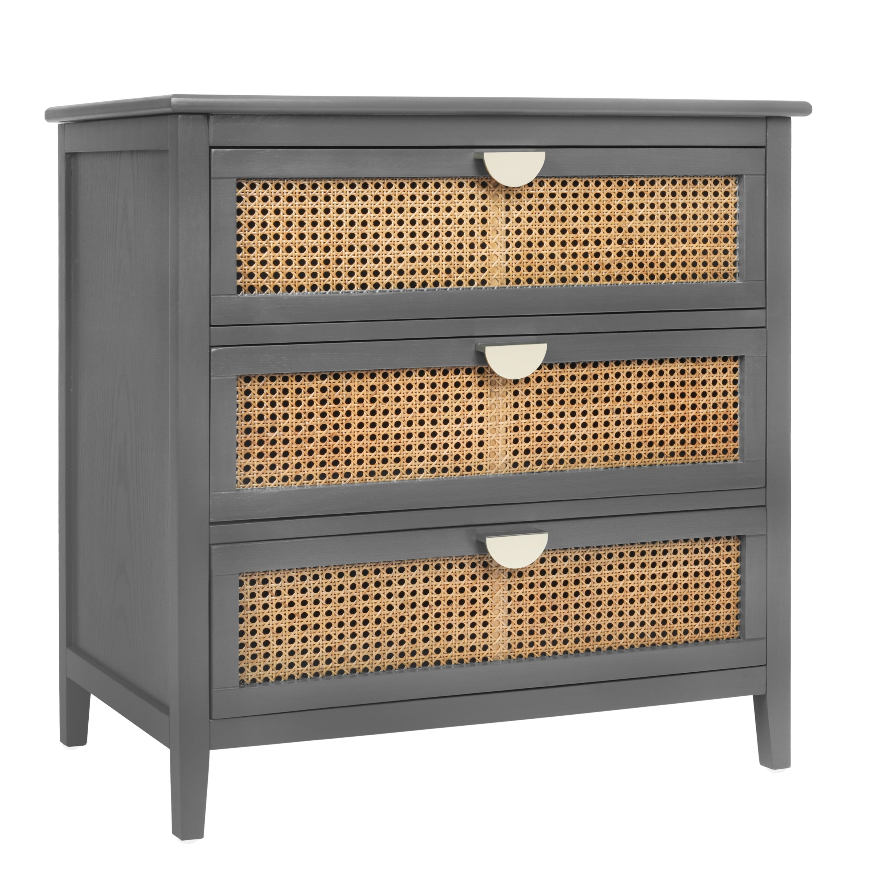 3-Drawer Cabinet - Natural Rattan - Suitable for Bedroom, Living Room, or Study