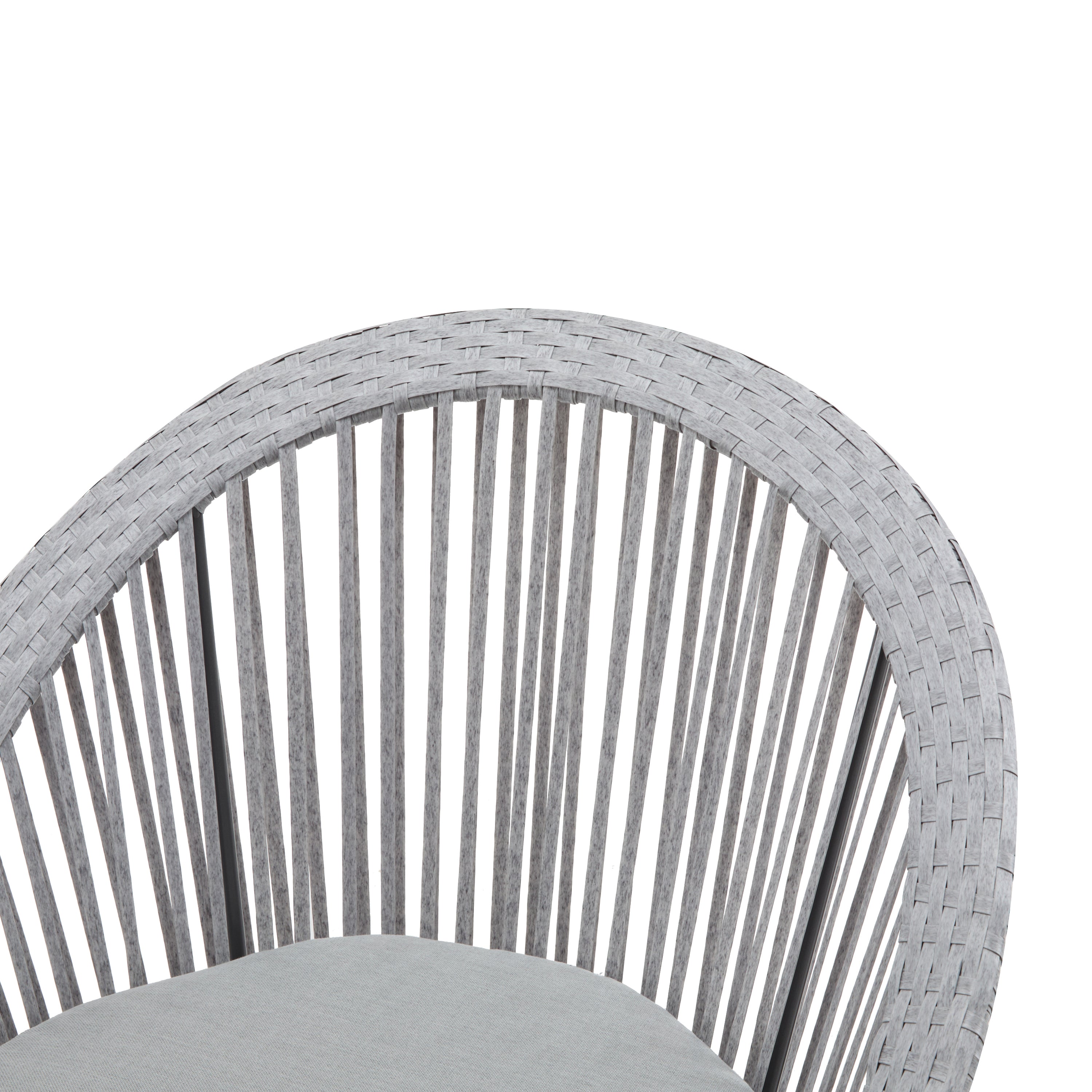 Modern Silver Grey Swivel Wicker Lounge Chair Set with PE Rattan and Iron