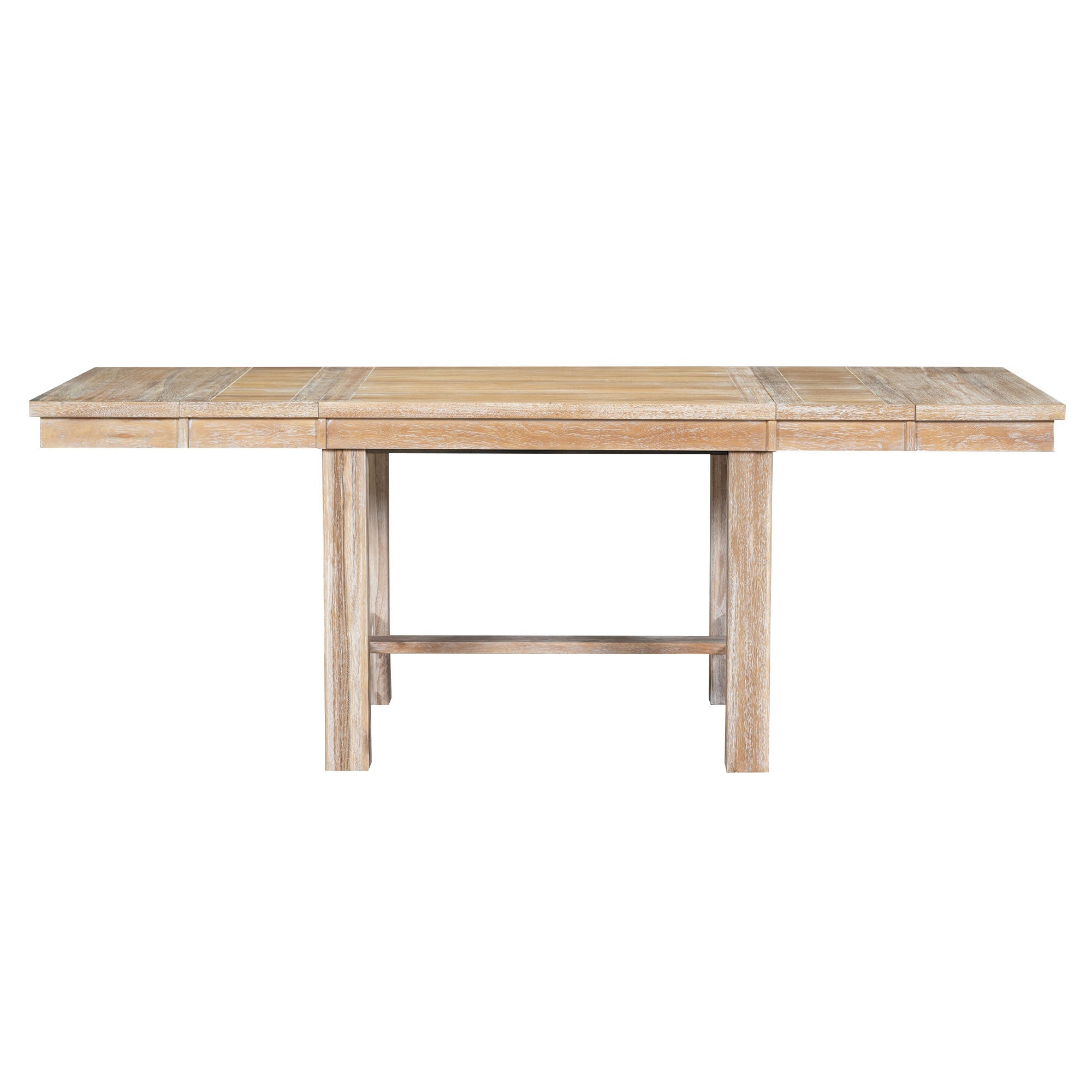 Farmhouse 82inch 6-Piece Extendable Dining Table with Footrest, 4 Upholstered