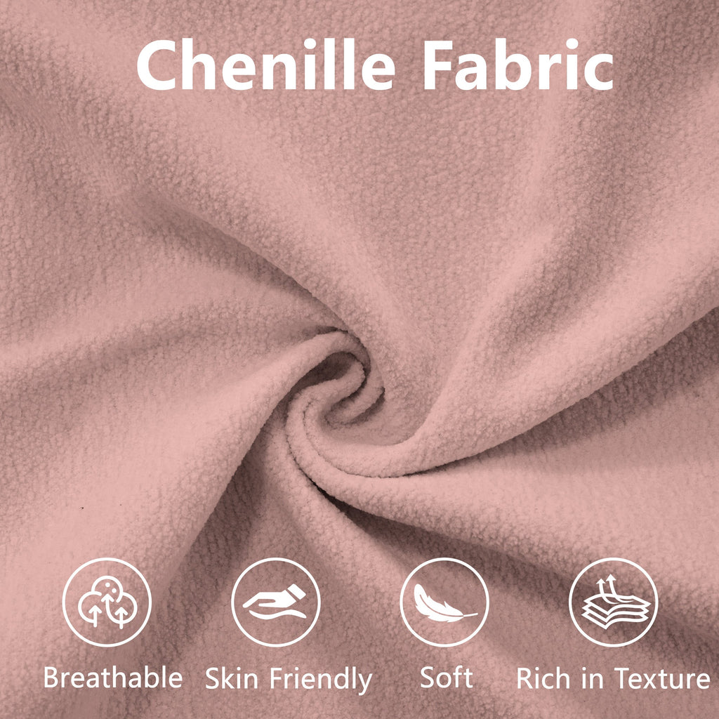 Sectional Sofa Cloud Curved Chenille Pink 2 Seat Convertible Ottoman