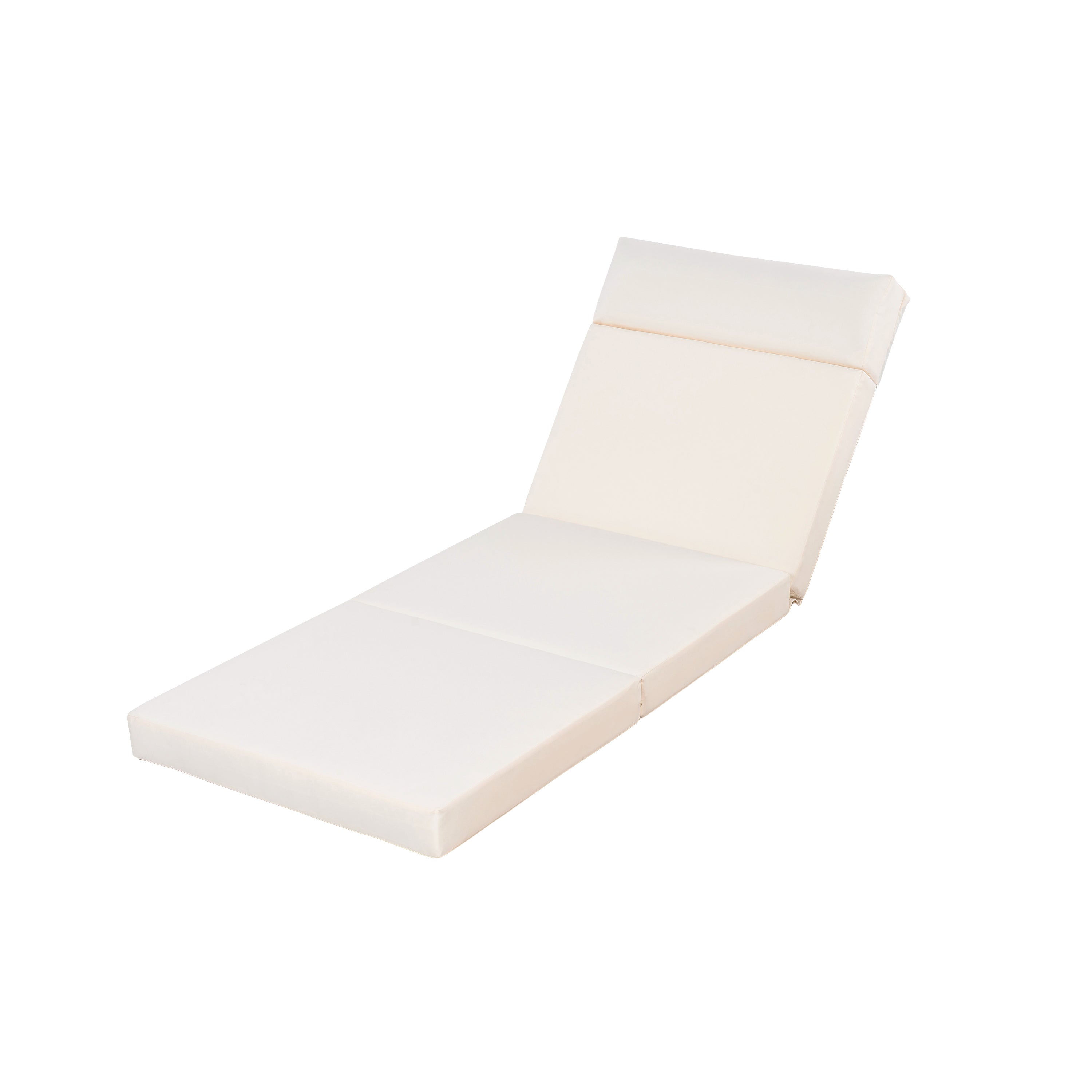 Chaise Lounge Acacia Wood Black 4-Position Cream Cushion 79in