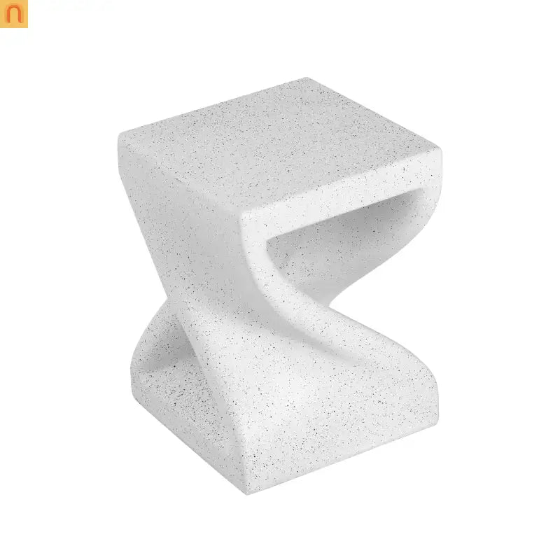 Outdoor Side Table MGO Twisted Base Terrazzo White 13.39x17.91in