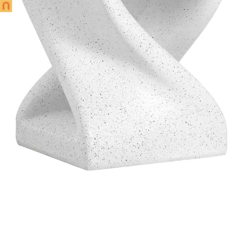 Outdoor Side Table MGO Twisted Base Terrazzo White 13.39x17.91in