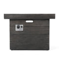 ANCHORAGE 32'' Wood Square MGO Fire Pit Grey - 40,000 BTU