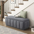 Storage Bench Modern Fabric Gray Plywood Frame No Assembly 47x18x18 In 300 LB