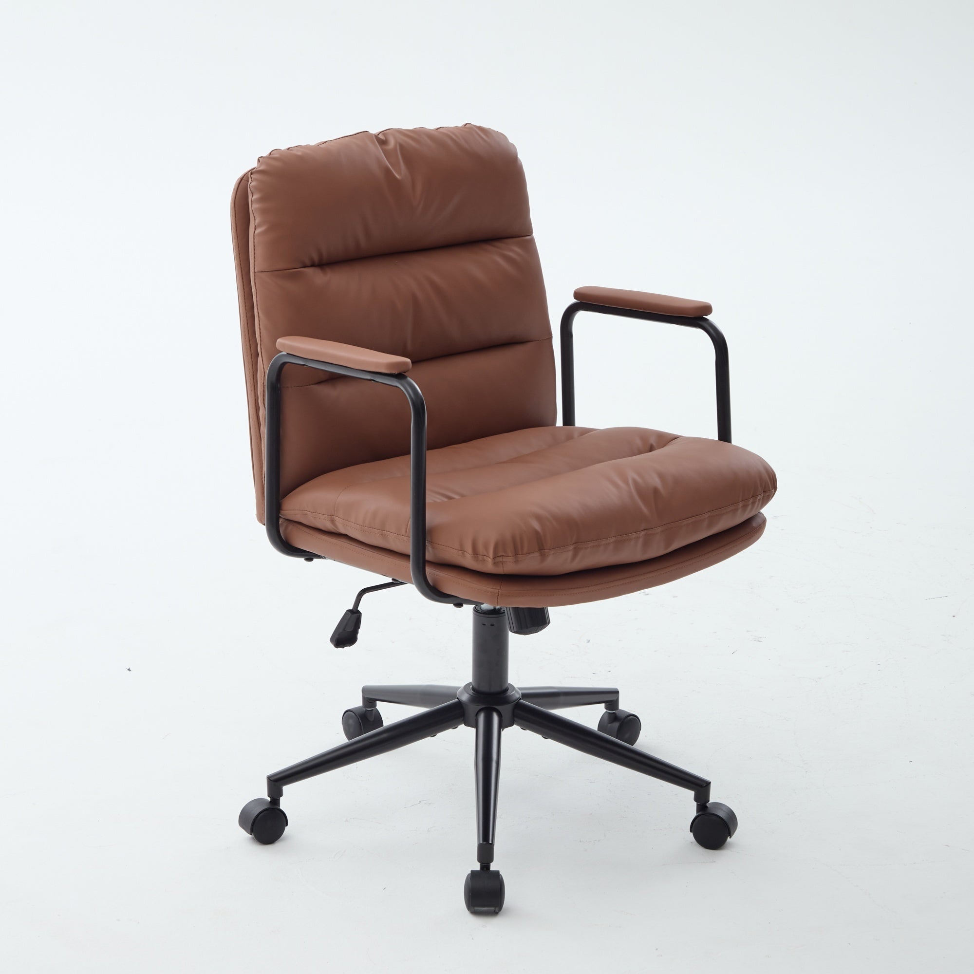 Office Chair,Mid Back Home Office Desk Task Chair with Wheels and Arms Ergono...