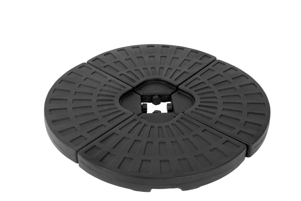 Patio Umbrella Base Fillable 4 Plate PE Black 42 LB Each Water Sand