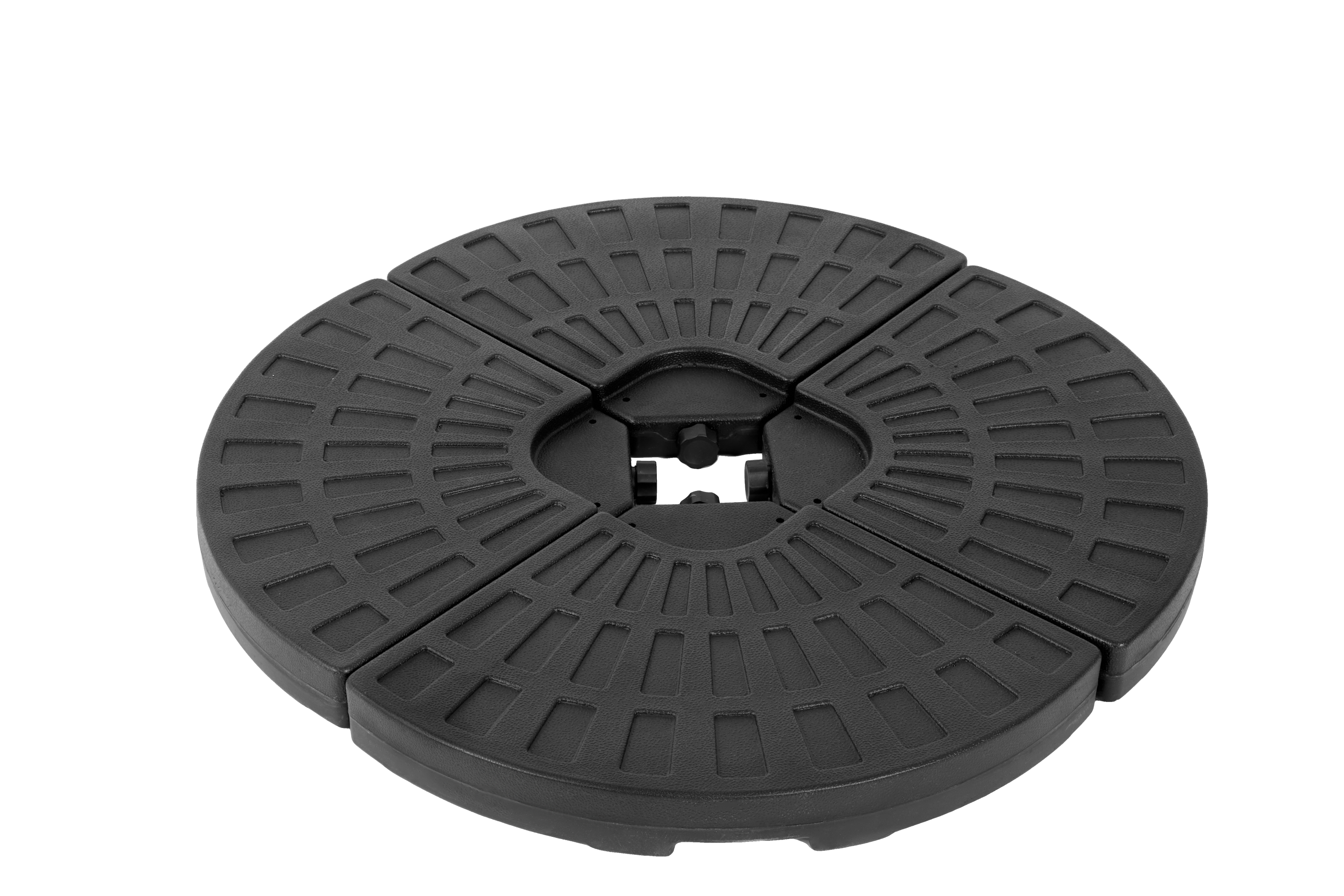 Patio Umbrella Base Fillable 4 Plate PE Black 42 LB Each Water Sand