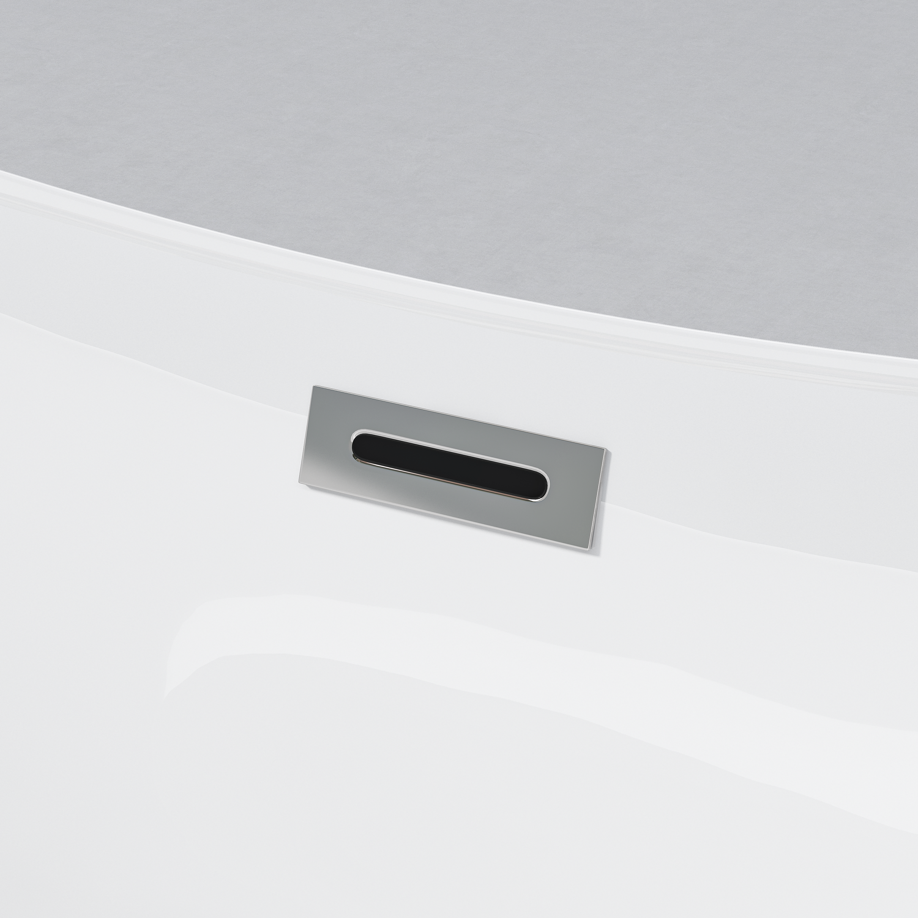 Modern Acrylic Freestanding Tub, Gloss White, Chrome Overflow and Pop-Up Drain