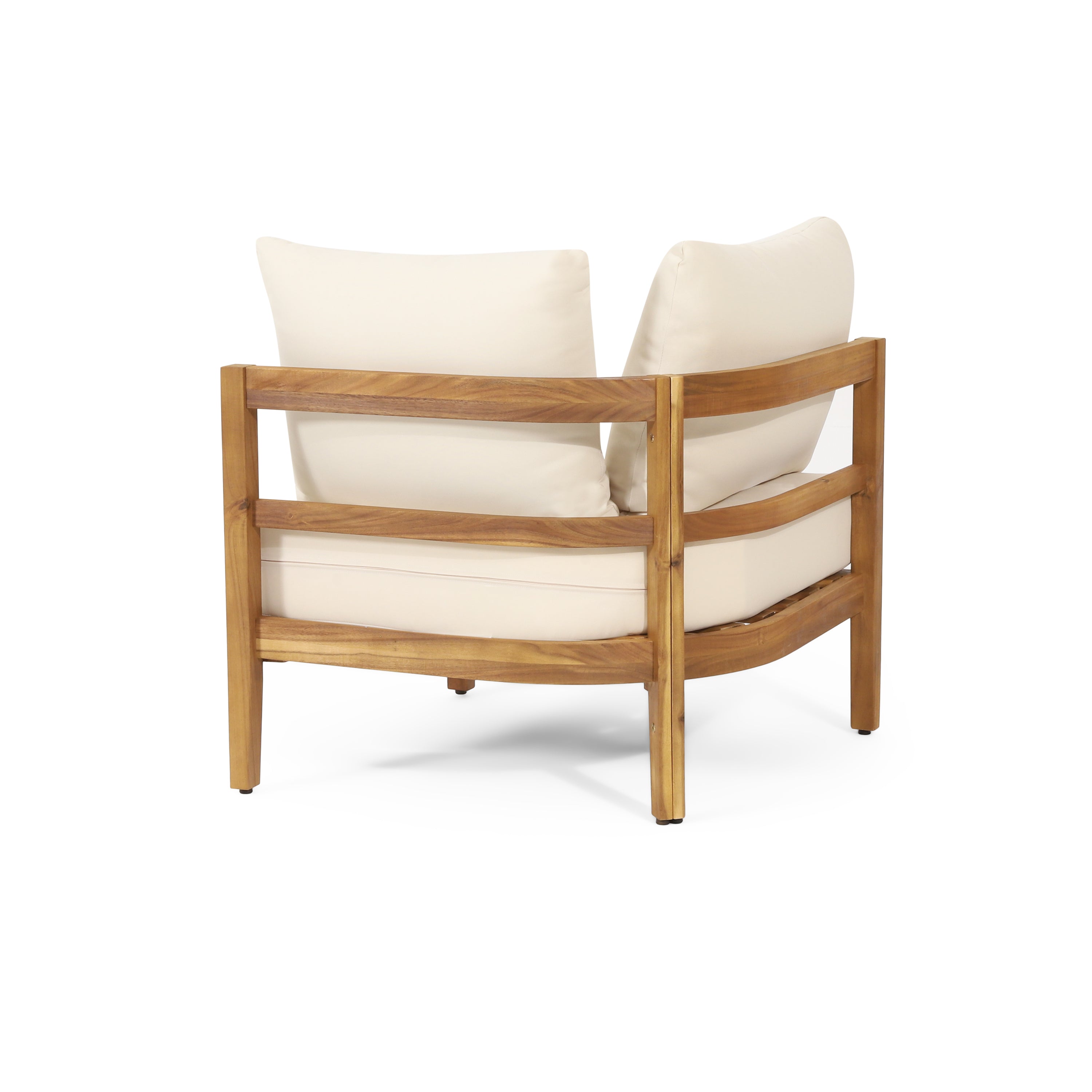 Outdoor Conversation Set Acacia Wood PE Wicker 4 Piece