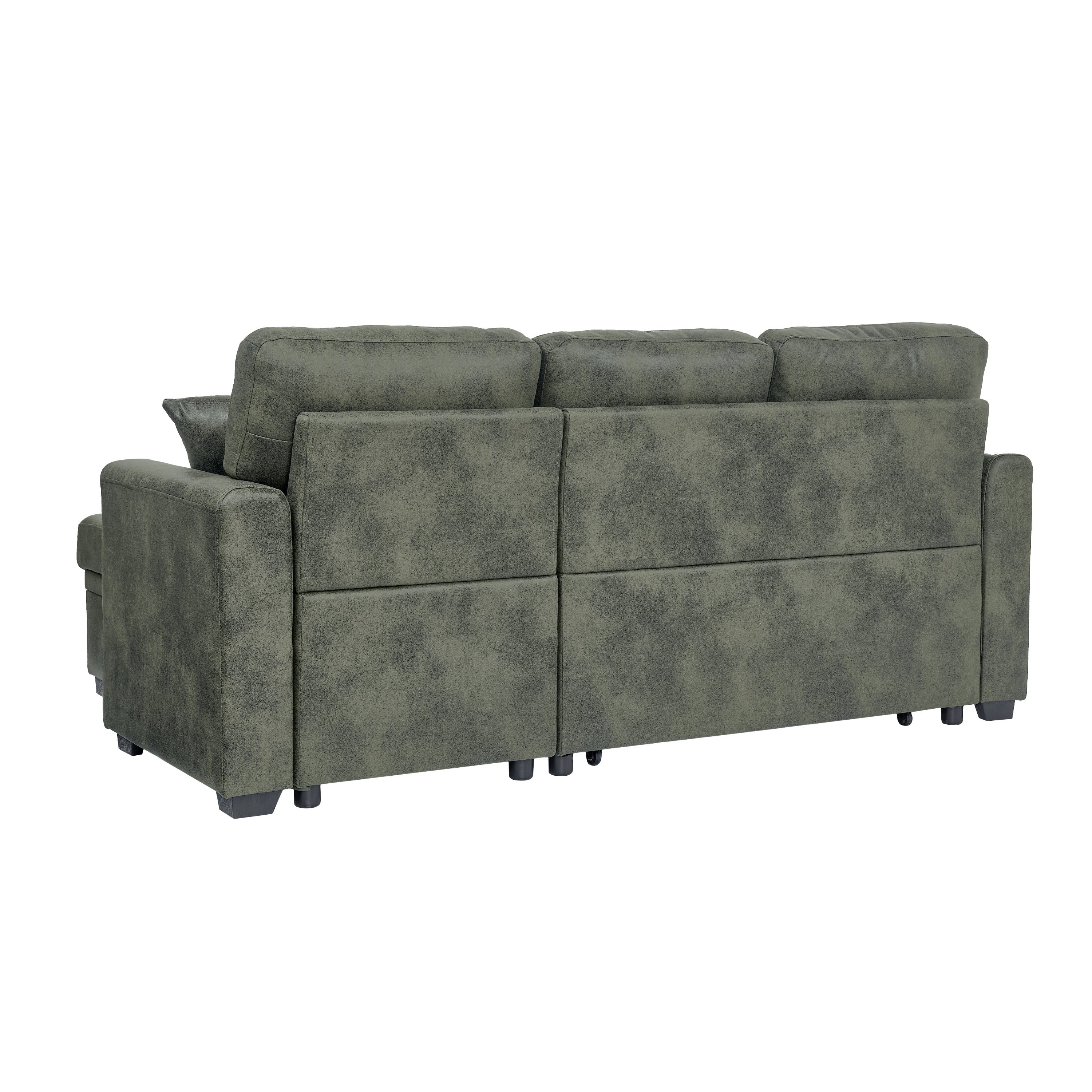 Sectional Sofa L-Shape Olive Green Sleeper 71