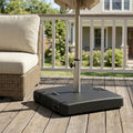 Patio Umbrella Base Square Concrete Resin Black 114 LB 22x22x14 In