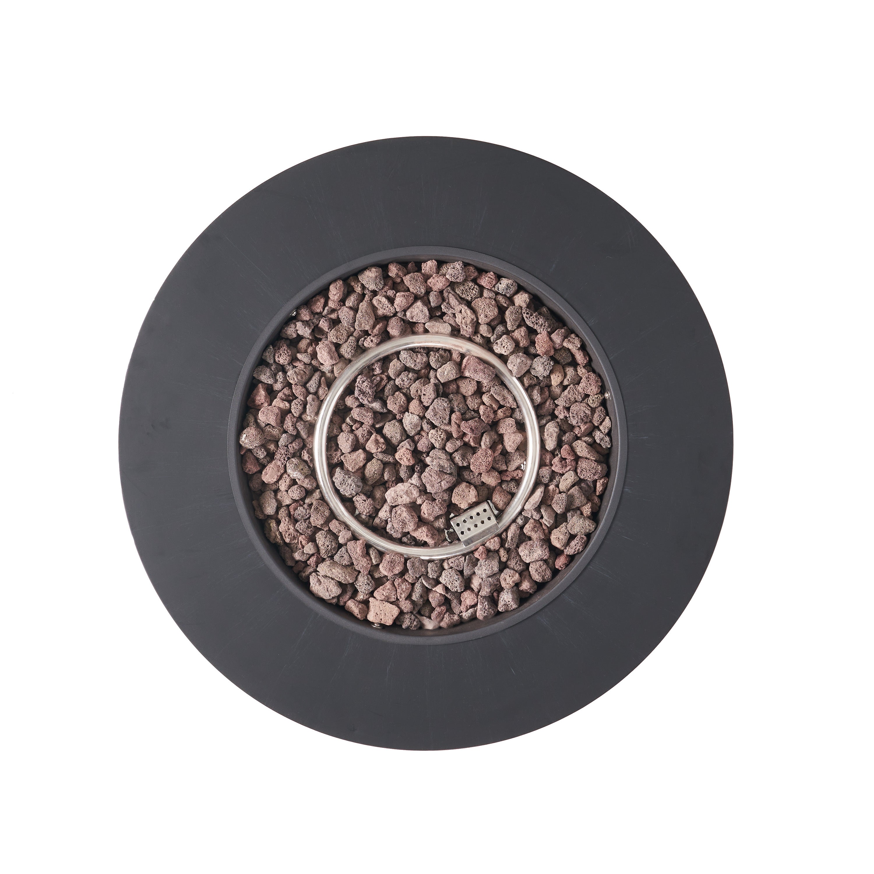 Modern Iron Propane Fire Pit, 32' Round, 40,000 BTU, Dark Grey Finish