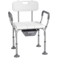 Shower Chair 3-in-1 Aluminum Commode Raised Toilet Seat Adjustable 299 LB
