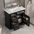 36-Inch Bathroom Vanity with Ceramic Sink Top, 4 Drawers and 1 Soft-Close Door
