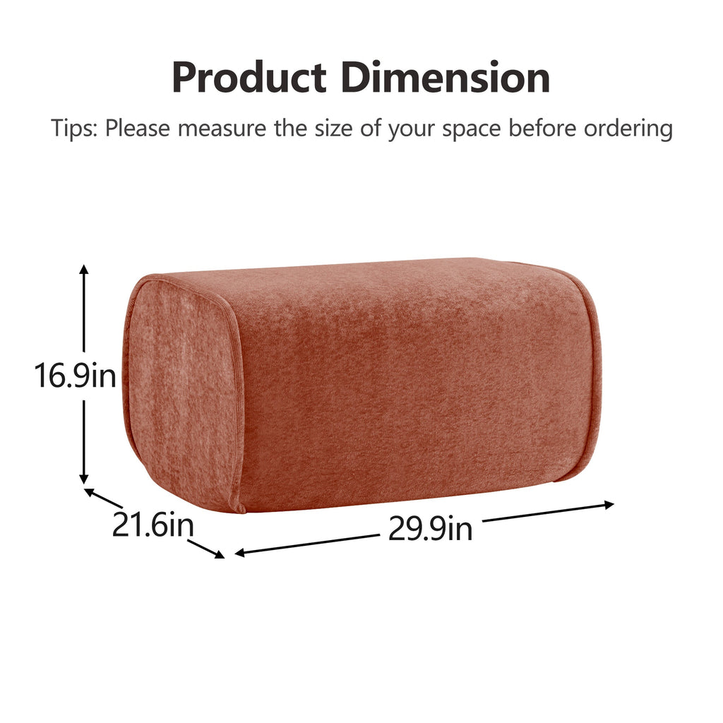 Harrison Ottoman Velvet - Red