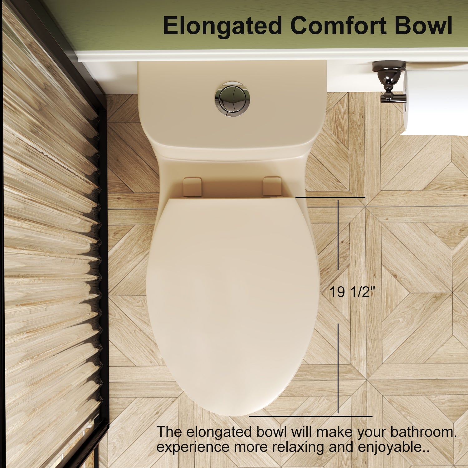 1.1/1.6 GPF Tornado Flush One-Piece Toilet ADA Height 17in, Dual Flush, Khaki