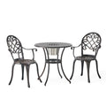 Outdoor Bistro Set Cast Aluminum Copper 3 Piece Ice Bucket Table 2 Chairs
