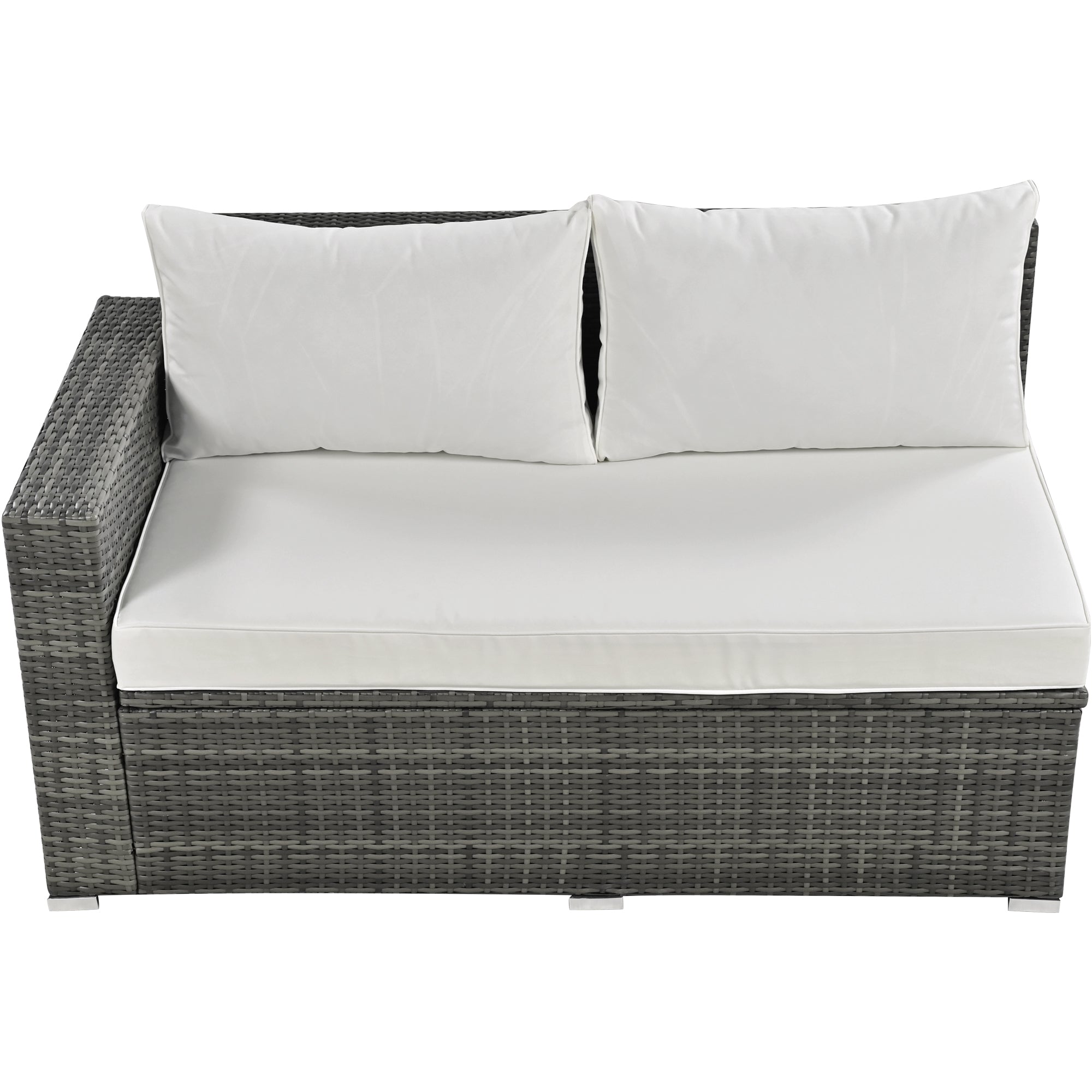 Outdoor 6-Piece All Weather PE Rattan Sofa Set, Garden Patio Wicker Sectional