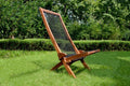 Accent Chair Folding Solid Wood Natural Rope Seat Indoor Outdoor Foldable