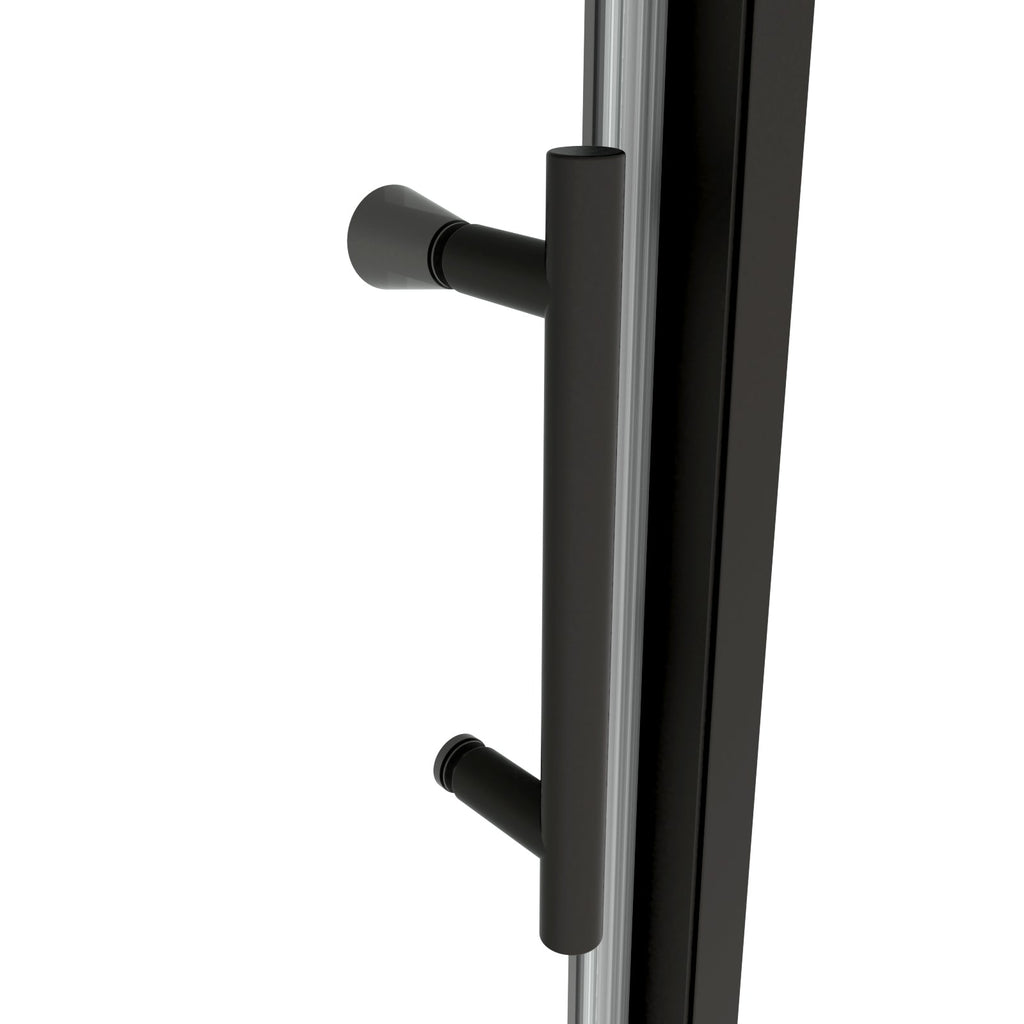 56-60in W x 71in H Pivot Swing Glass Shower Door, Matte Black, 6mm Clear SGCC