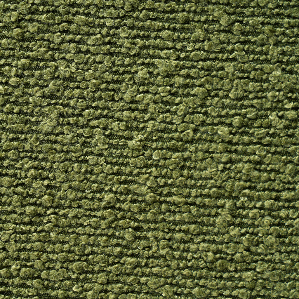 Upholstered Oval Ottoman Olive Green Boucle Rubberwood Legs 50x17.95x16.34