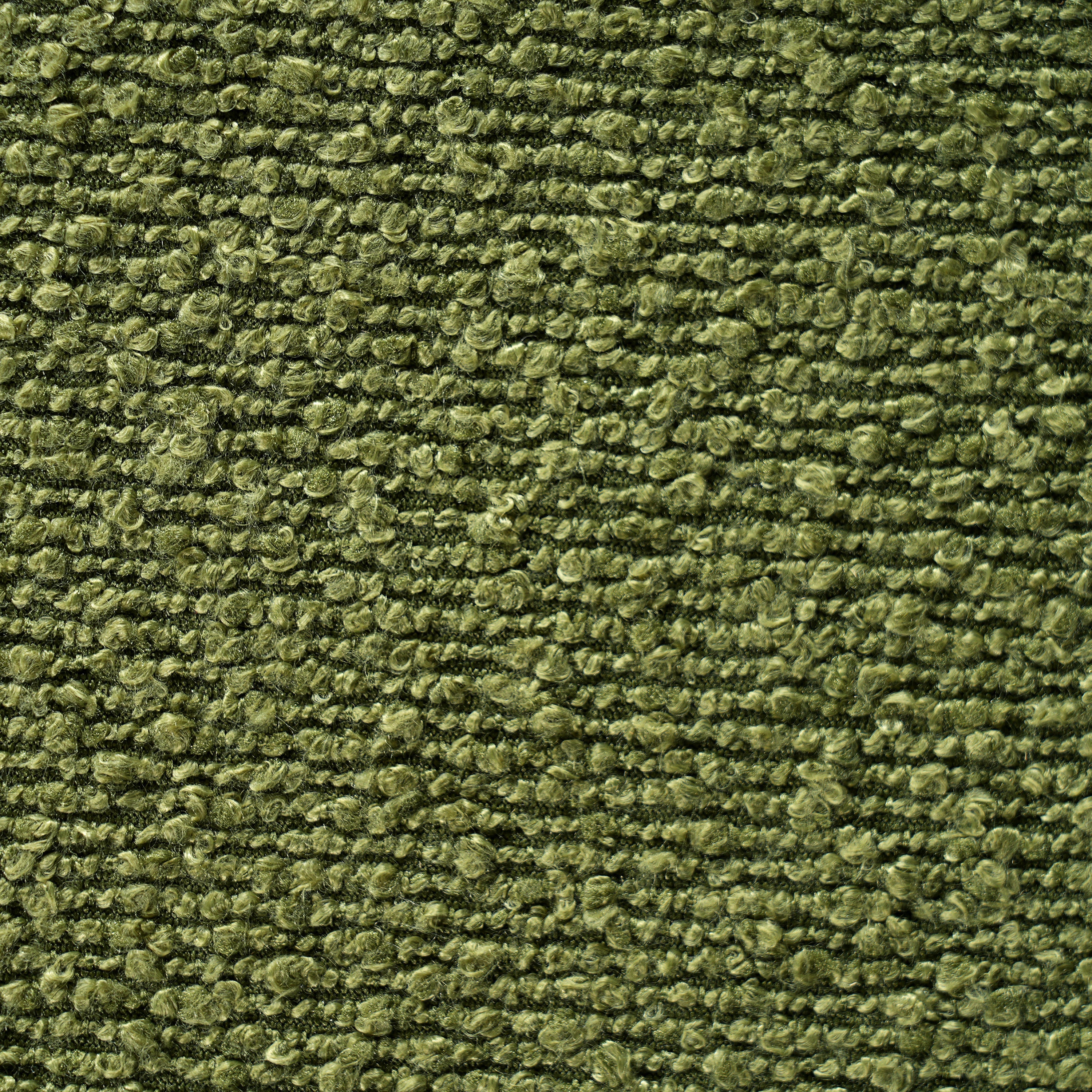 Upholstered Oval Ottoman Olive Green Boucle Rubberwood Legs 50x17.95x16.34