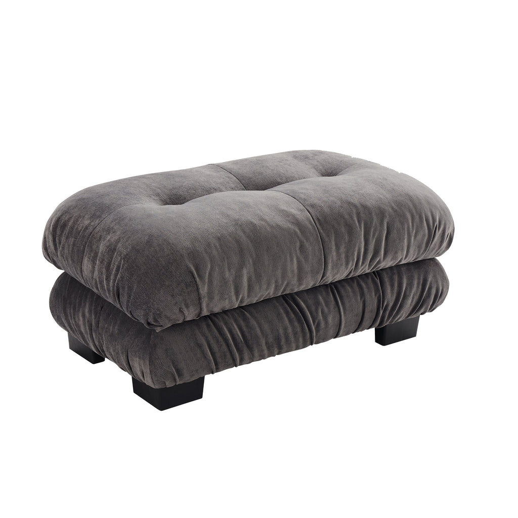 27 Inch Modular Chenille Ottoman Gray, 36.3x23.6x19.7