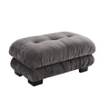 27 Inch Modular Chenille Ottoman Gray, 36.3x23.6x19.7