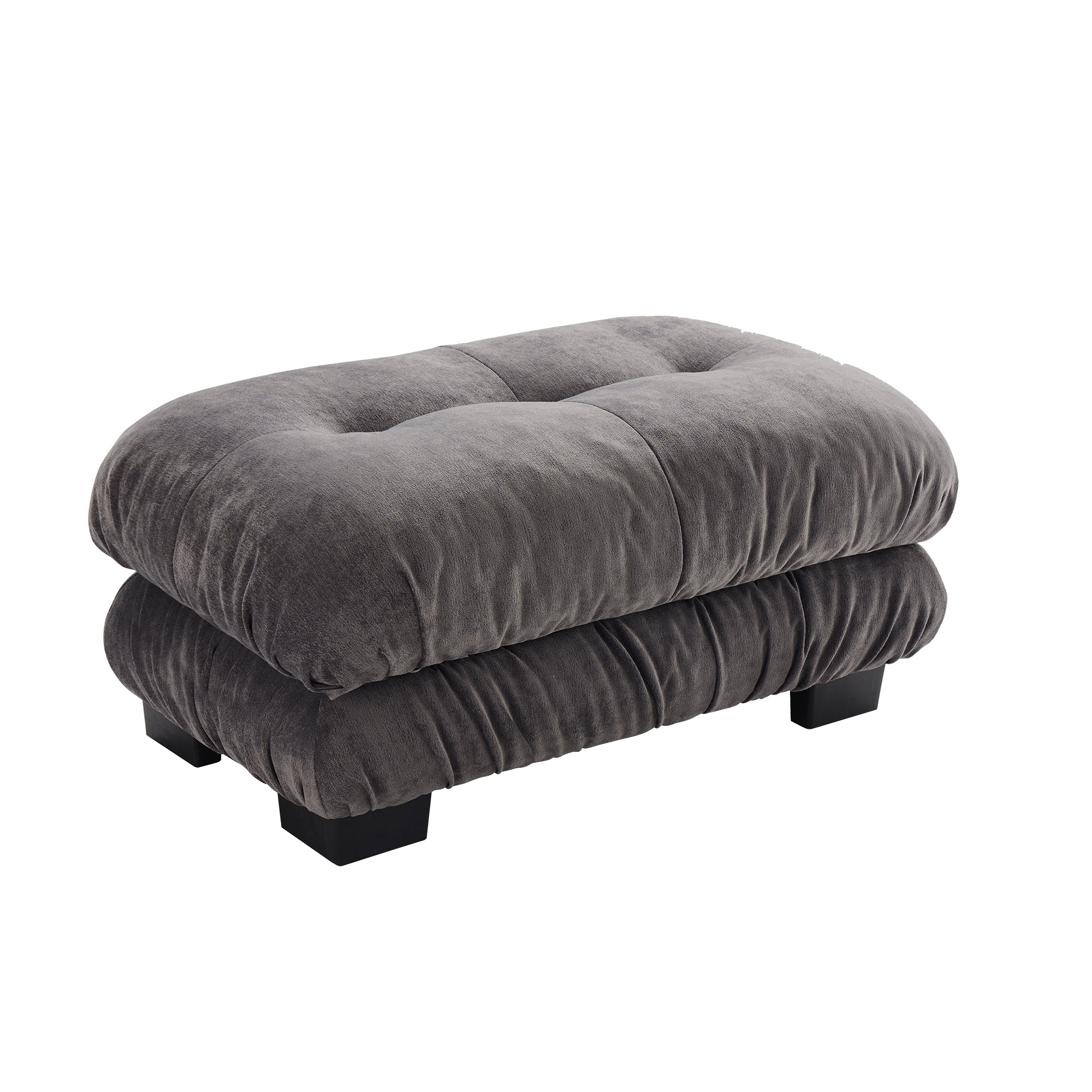 27 Inch Modular Chenille Ottoman Gray, 36.3x23.6x19.7