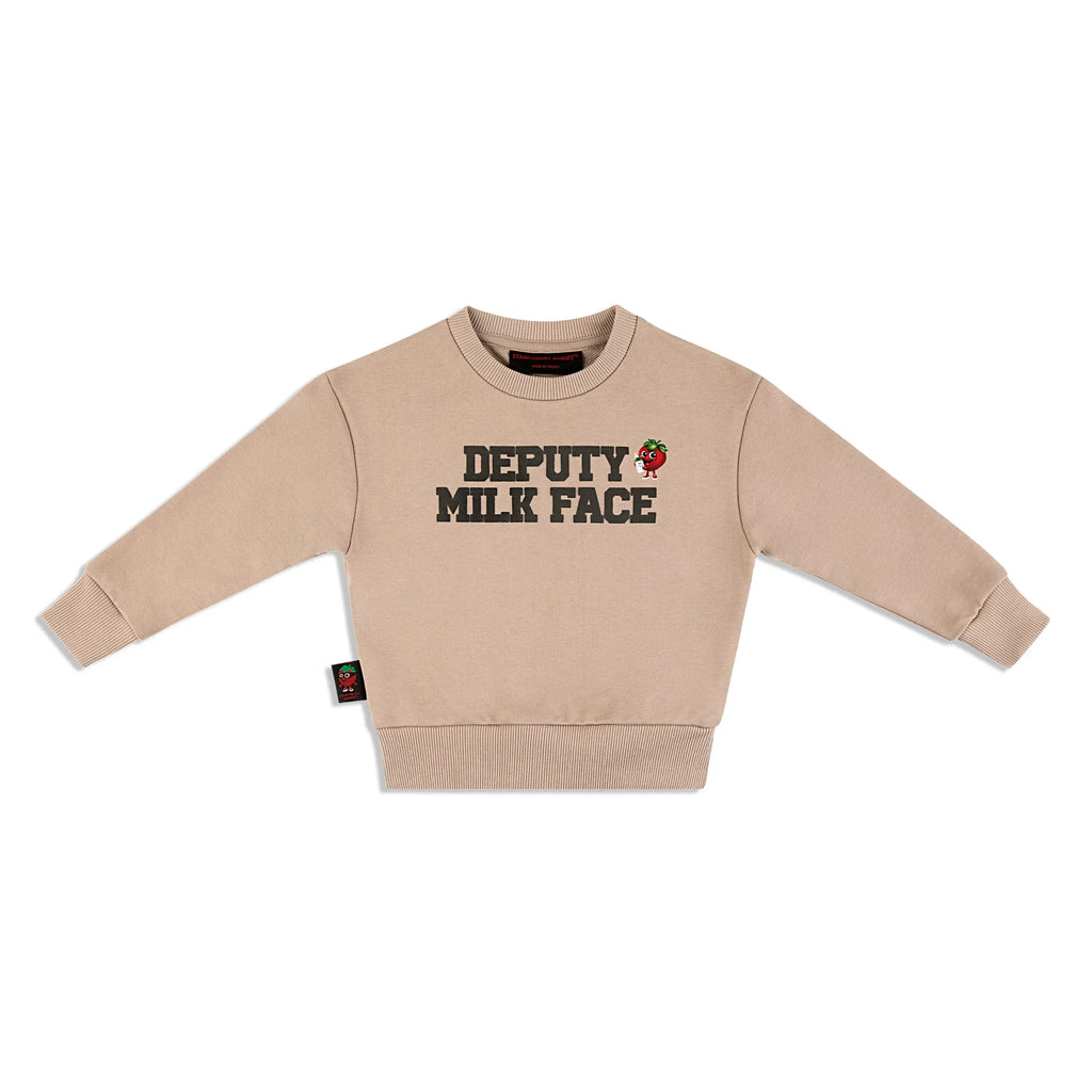 DEPUTY MILK FACE 400 GSM Cotton Crewneck | Warm Taupe