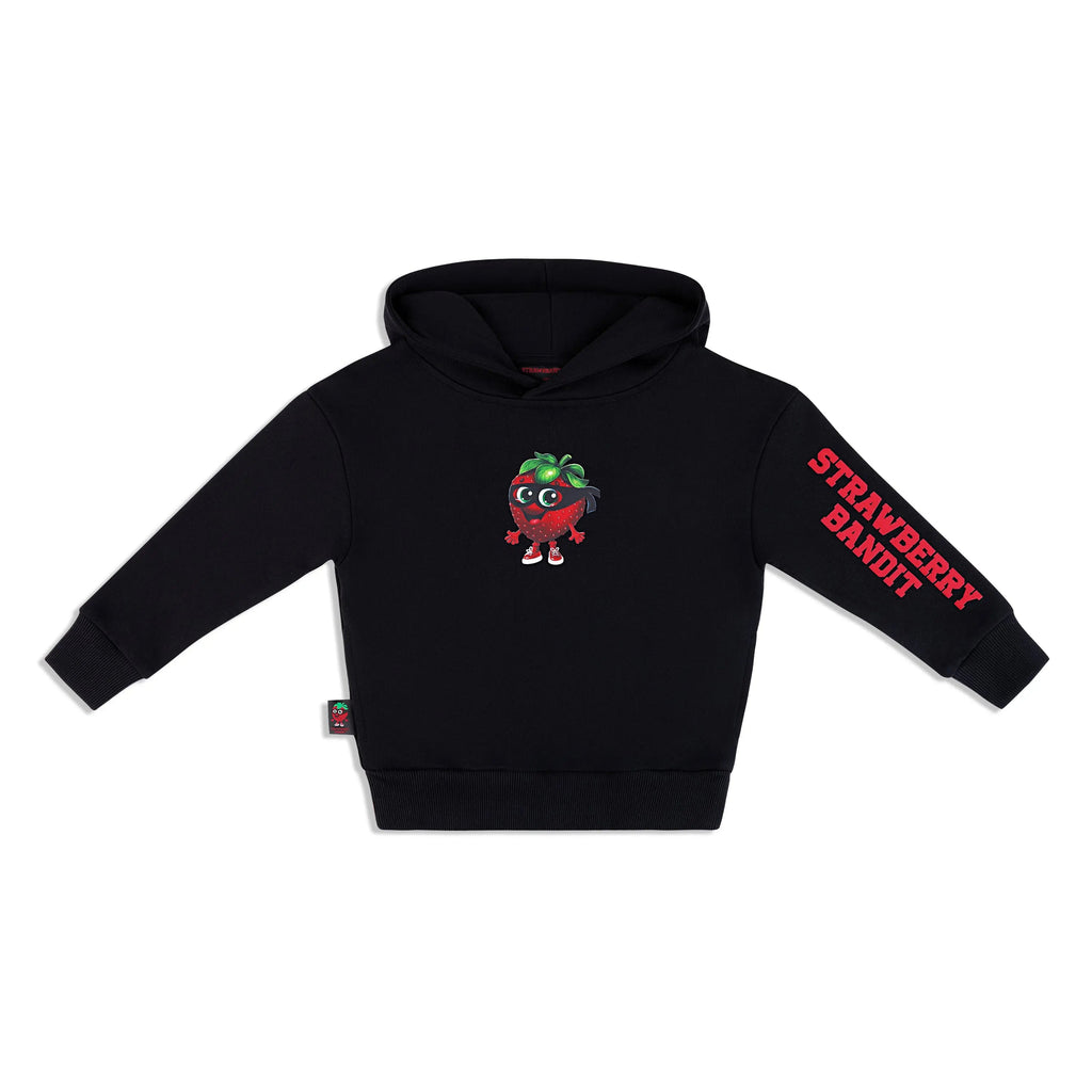 STRAWBERRY BANDIT Hoodie 400 GSM Cotton | Midnight Black