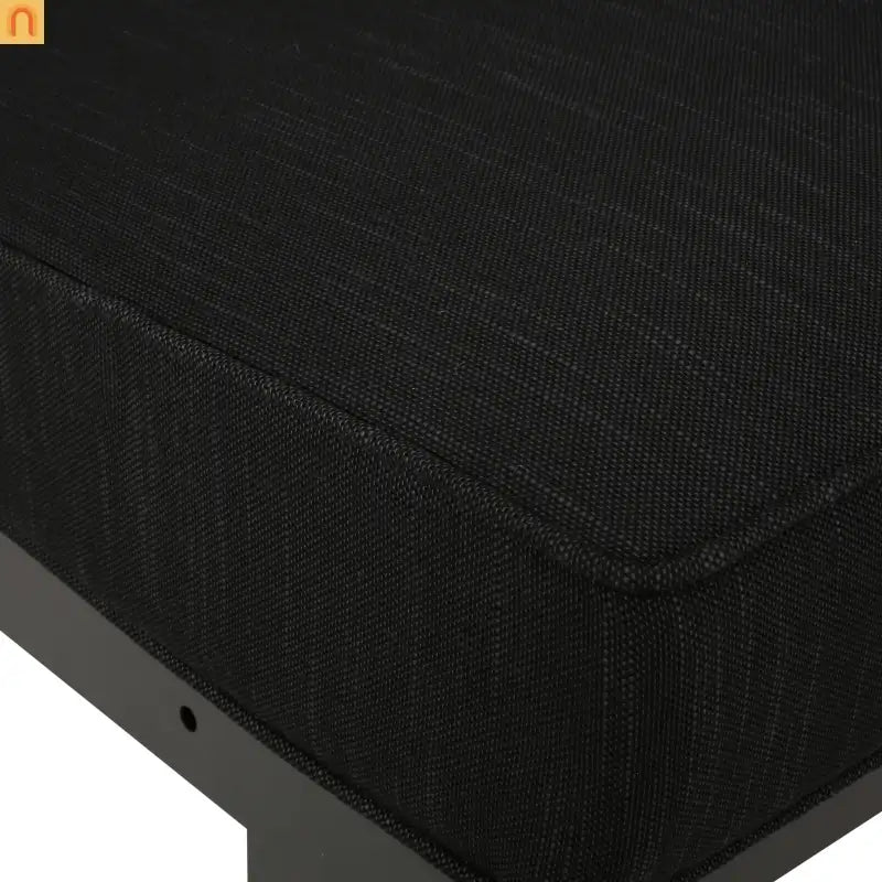 Outdoor Corner Chair Set Aluminum Acacia Wood Dark Gray 2 Piece