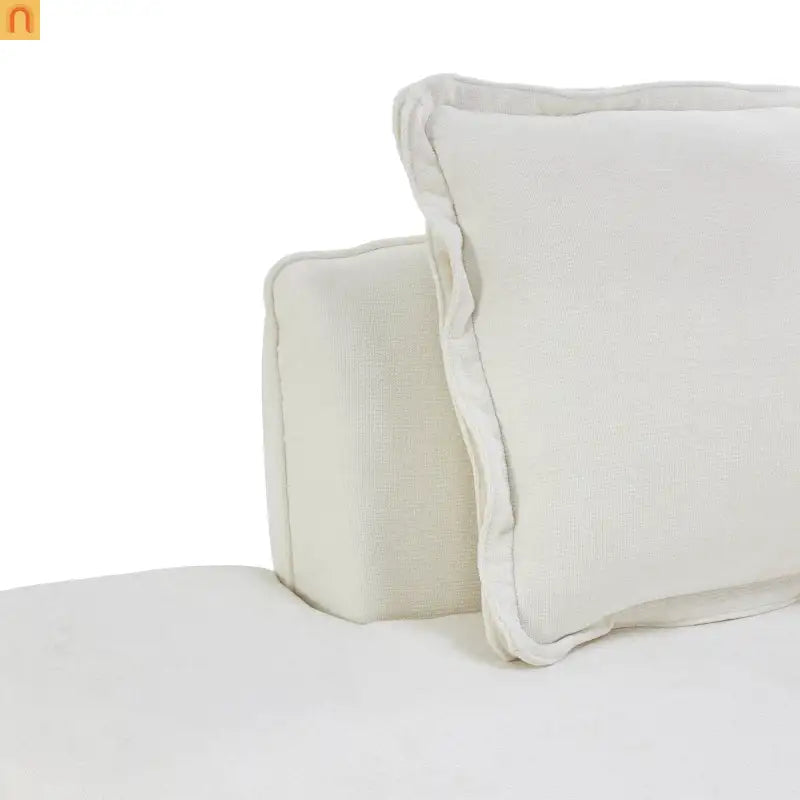 Sectional Sofa L-Shape Deep Seat Polyester Beige 4 Seat 121 In