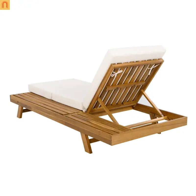 Chaise Lounge Acacia Wood Teak 79" 4-Position